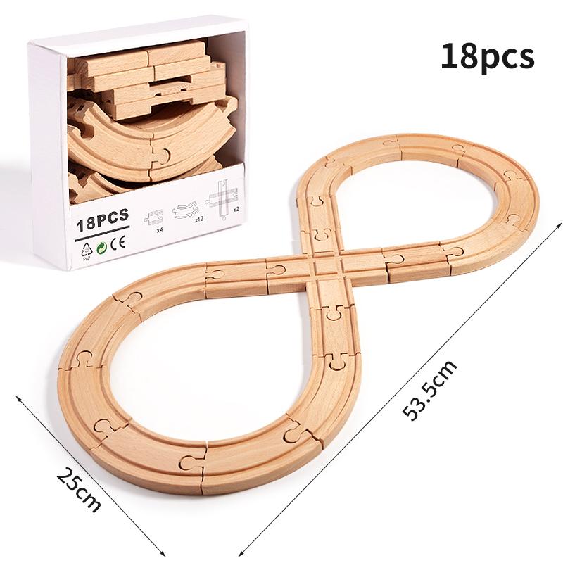 25 stücke Holz Brücke Tunnel Städtischen Schiene Überführung Verkehrs Auto Spielzeug Szene Kombiniert Zug Gleis Zubehör Buche Plattenspieler DIY