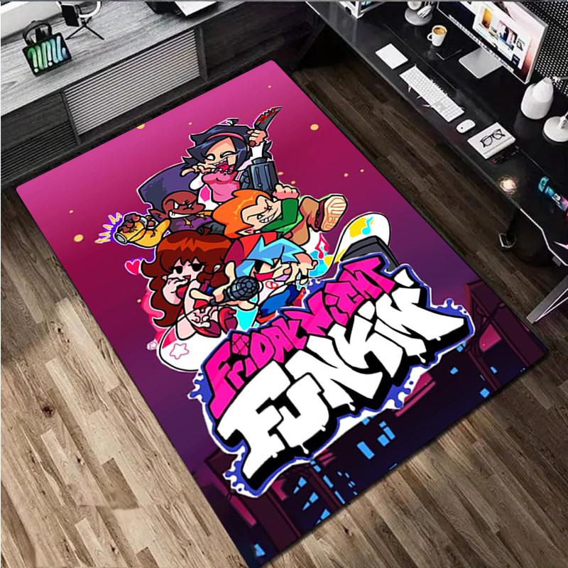 Friday Night Funkin' Logo Home carpet Office Decorative Carpet For Living Room Bedroom Door Mat Floor Rug Computer Chair Area Rug