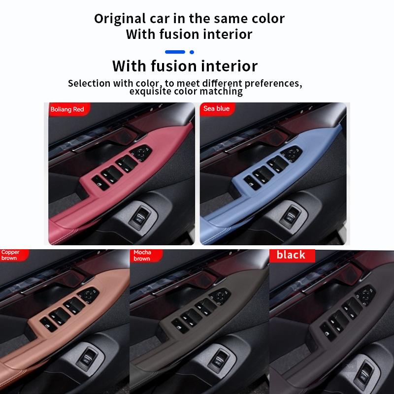 For BMW 5 seriese G60 2025-2025 Leather material Window lift panel glass button frame decorative stickers interior accessories