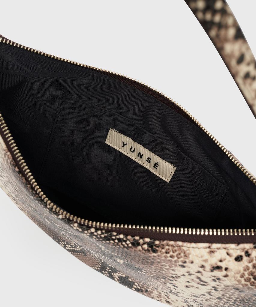 Yunse Half Moon Studded Shoulder Bag (Snake)
