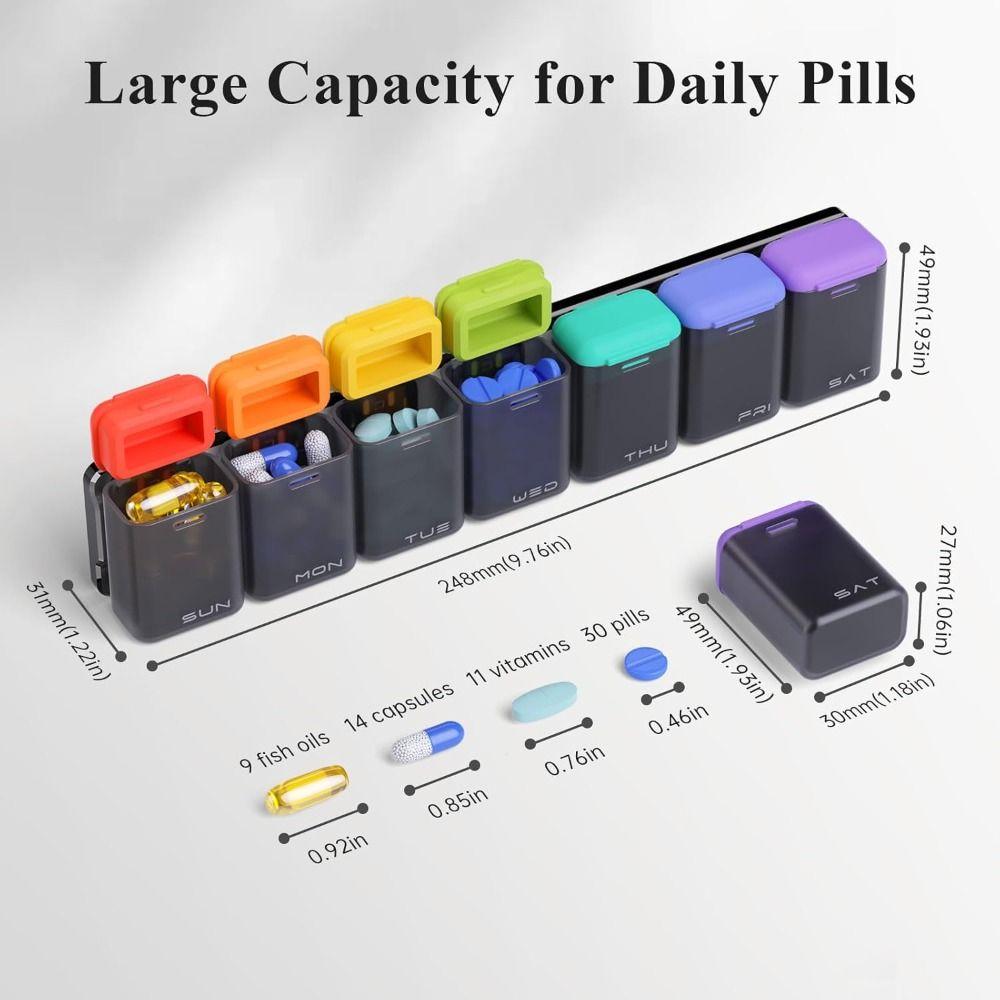 7 Day 1 Time a Day Removable Pill Box Large Capacity Travel Pill Case  for Elders