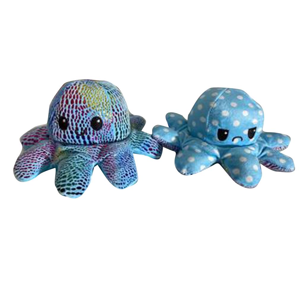 Cute Octopus Plush Toys Double-sided Flip Octopus Soft Reversible Stuffed Mood Octopus Gifts for Kids Family Friends