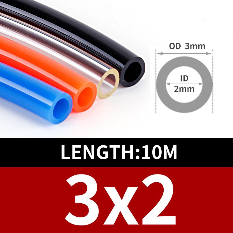 

10M Polyurethane PU Tubing Compressed Air Hose For Compressor Pneumatic Tube Gas Pipe Line 4mm 6mm 8mm 10mm 12mm Fitting Black