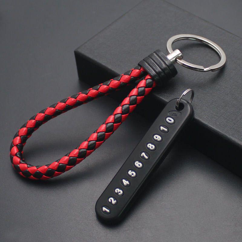Handmade Braided Leather Car Keychain: PU Leather Pendant for Men & Women