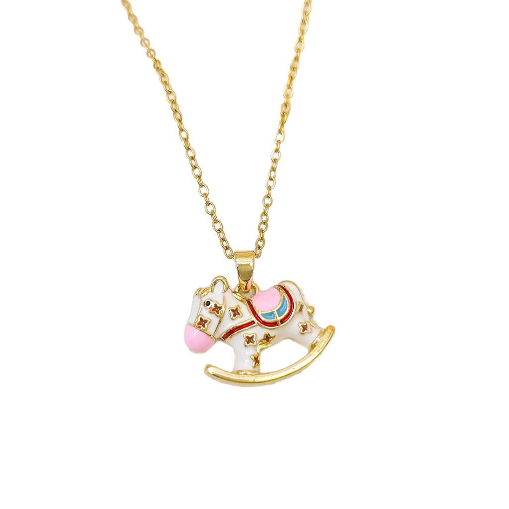 Women's Cloisonné Enamel Necklace - Ma Dao Cheng Gong INS Style, Versatile Celebrity Collarbone Chain
