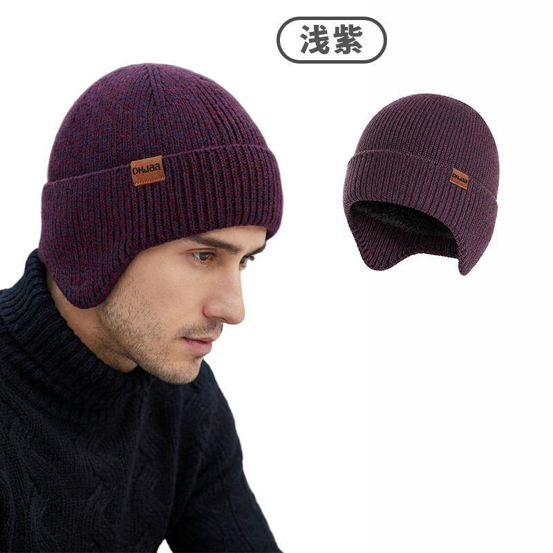 Winter Cross-border Wool Hat Middle-aged and Elderly European and American Knitted Amazon Warm Velvet Hat Spot