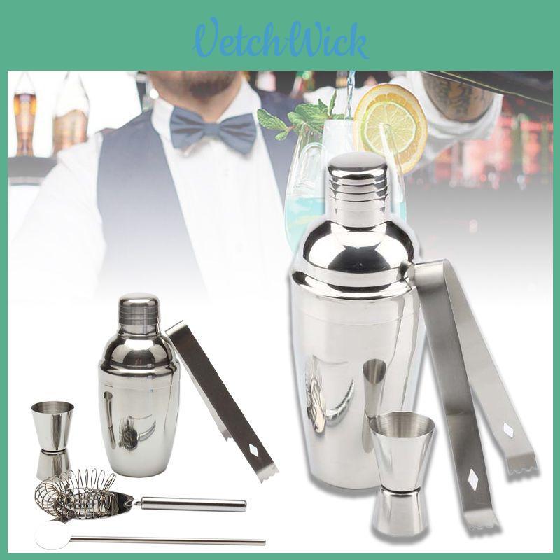Luxuriöses Cocktail-Shaker-Set aus Edelstahl mit Weinsieb und Eiszange 550ml
