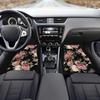 Dark Vintage Floral Print Floor Mats Set of 4, Seamless Floral Pattern with Peonies Watercolor Vehicle Front Rear Carpets Mats Floor Rugs Accessories