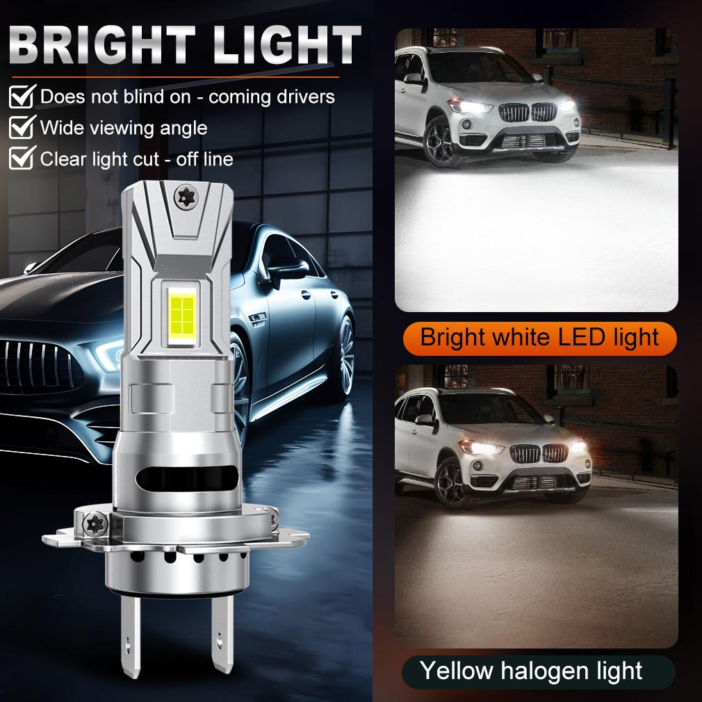 2Pcs 32000LM H7 LED Headlight Bulbs Mini Turbo H11 LED H4 H8 9005 HB3 9006 HB4 70W Car Fog Light Hi Lo Beam Headlamp Auto Plug&Play Lamp 6500K White