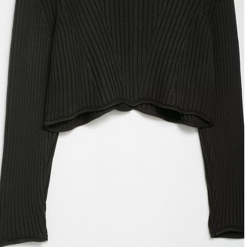 Kaslead New Women clothes Western Style Fashion Simple Rib Button Knitted Outerwear 6771127