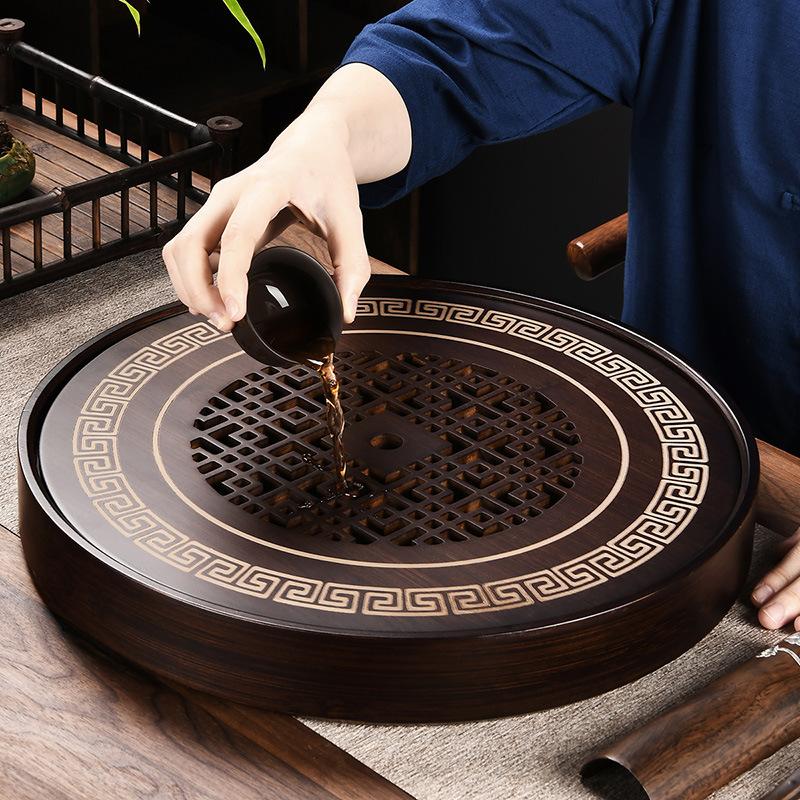 Natural Bamboo Tea Table Tray High Quality Chinese Tea Tray Tea Set Board Drainage Water Storage Tea Board Kitchen Accessories
