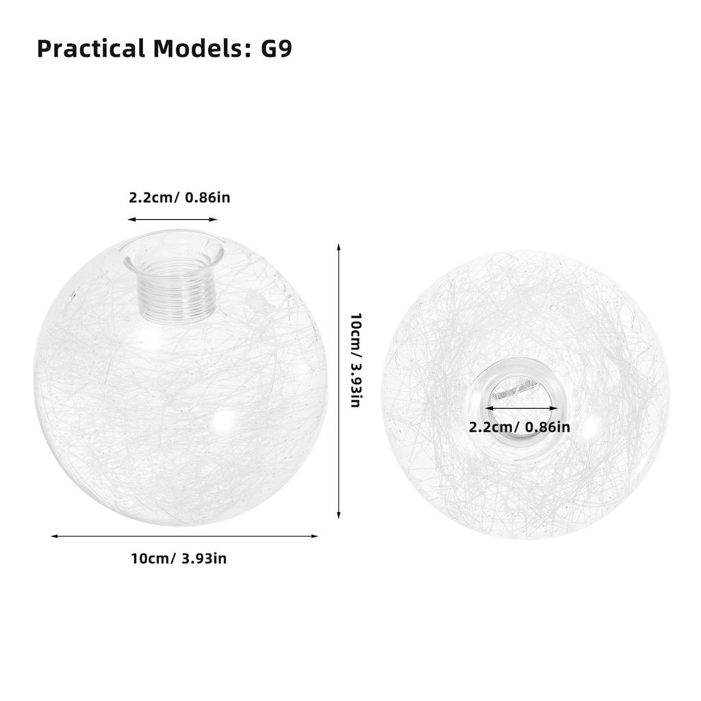 100Mm G9 Glass Lamp Shade Round Replacement Cover for Pendant Ceiling Light Fixture Clear Modern Decorative Bulb Holder