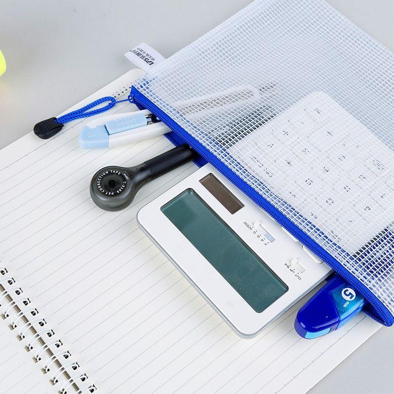 5pcs A4/A5 Document Folder Grid Zipper Bags Office Educational Supplies Waterproof Document File Stationery Storage Bag TMZ