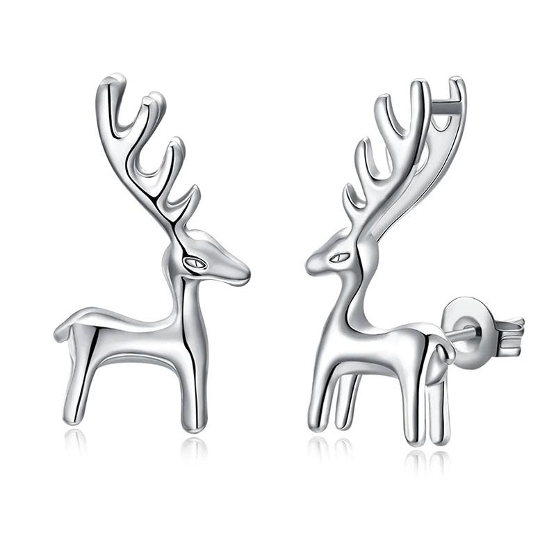 Christmas Stud Earrings, Realistic Deer, Elk, Big Antler Earrings, A Sense Of Design Trend