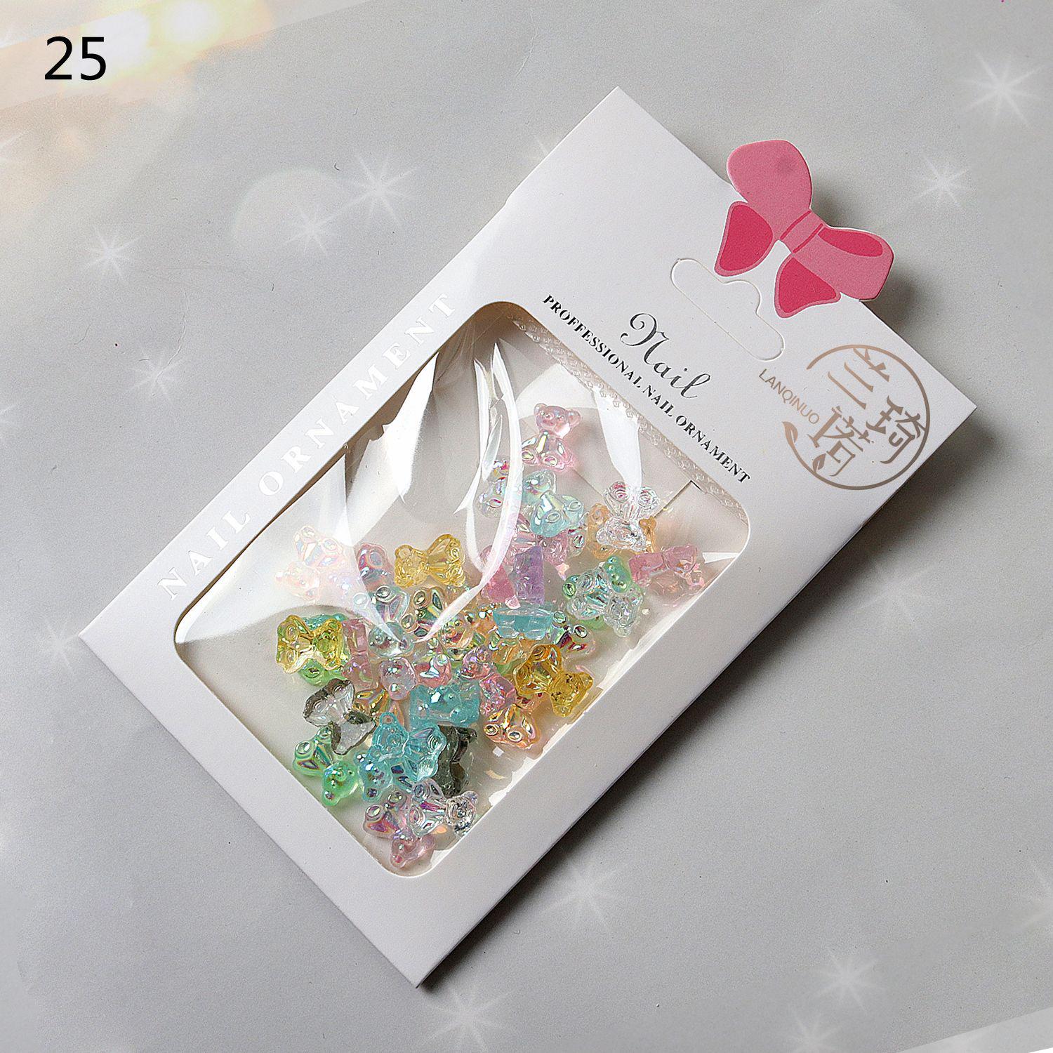 

Аксессуары для ногтей из смолы: Белые цветы, жемчужины-бабочки, стальные бусины, хрустальные мишки, ромашки смешанные