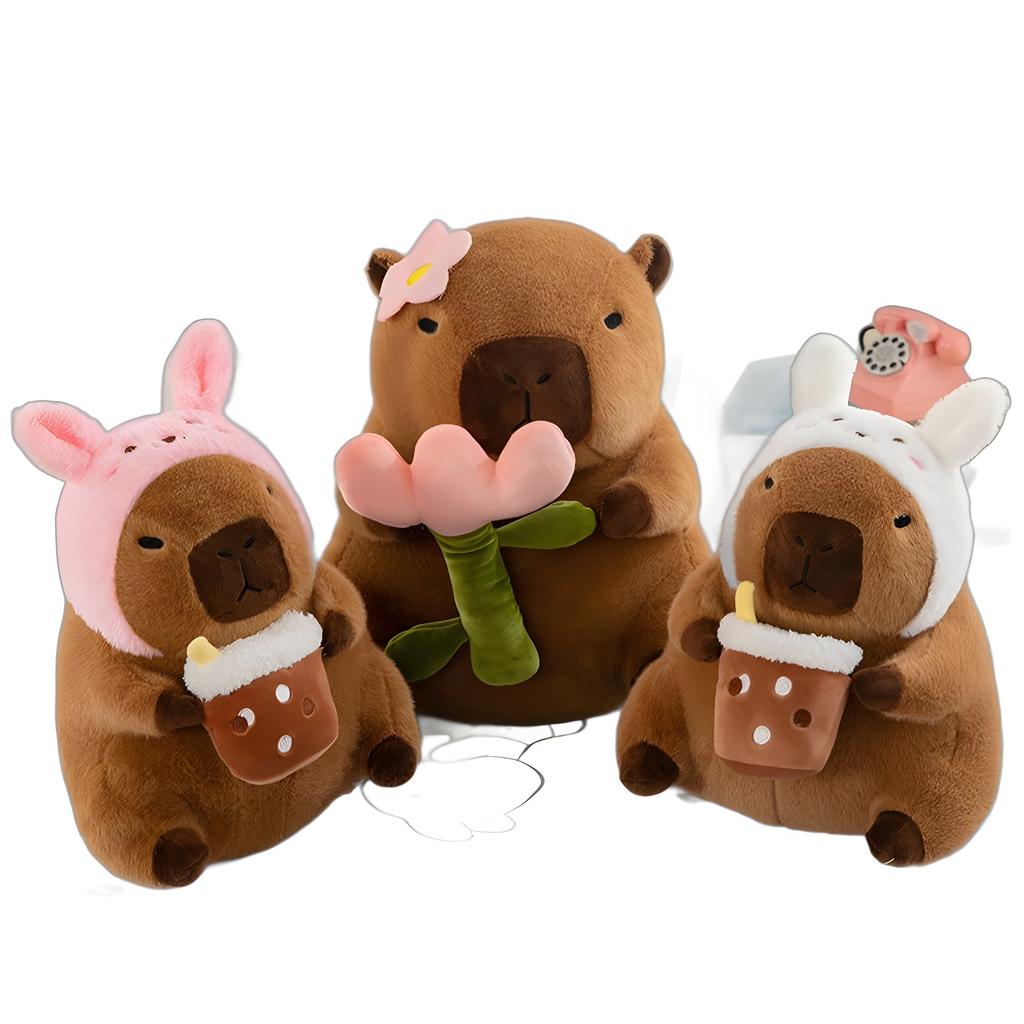 Διαδικτυακή διασημότητα μετατράπηκε σε βελούδινο παιχνίδι καπιμπάρα, καπάκι για φλιτζάνι τσάι με γάλα, κούκλα καπιμπάρα, παιχνίδι, δώρο γενεθλίων, κουρέλινη κούκλα