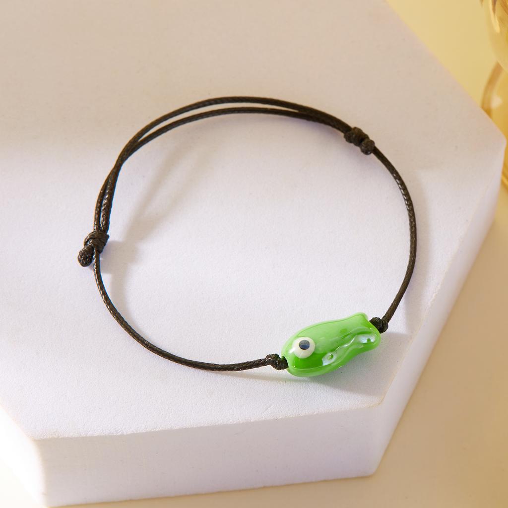 Minimalist Cartoon Ceramic Fish Bracelet for Women Men Cute Colorful Animal Handmade Braided Bracelet Lucky Friendship Jewelry