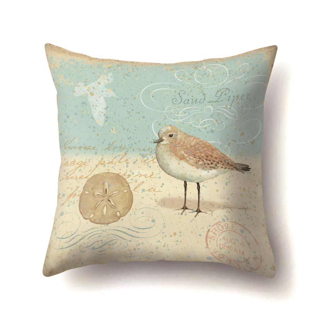 Vintage Marine Cushion Cover Peach Skin Pillowcase Sofa Cushion Pillowcase Suitable for Living Room Car Pillowcase