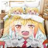 3D Kawaii Girl Miss Kobayashi's Dragon Maid Bedding Set Anime three-piece Set Adult Kid Bedroom Duvet Cover Sets Home Textiles