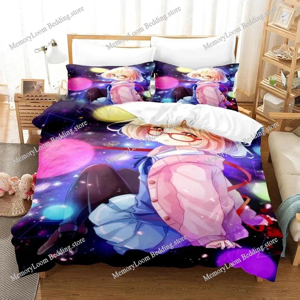 Anime Beyond the Boundary Mirai Kuriyama Bedding Set Boys Girls Twin Queen Size Duvet Cover Bed Kids Adult Home Textileextile
