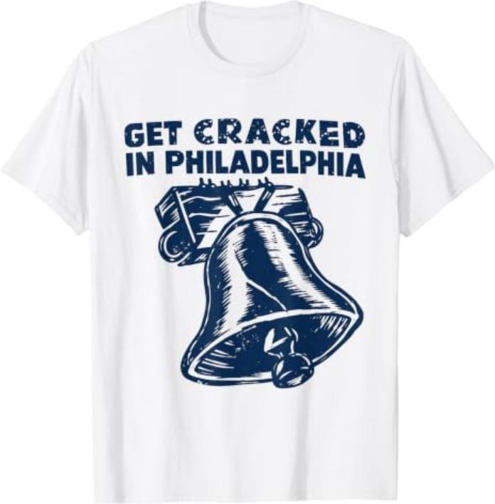 Obtenez Cracké à Philadelphie T-shirt Vintage Cloche de la Liberté