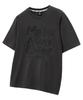 MOZMOZ Ghost Drawing Oversized Short Sleeve T-Shirt Charcoal