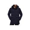 Adidas Solid Color Letter Print Hooded Mid-Length Down Jacket Men Outerwear Navy-Blue CK0970