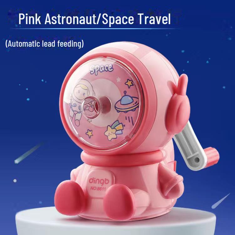 Automatic Creative Cartoon Astronaut Pencil Sharpener for Students and Kids