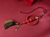 Emperor Sand Cinnabar Gourd Car Pendant - Handcrafted Fu Lu Double Pendant