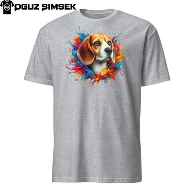 Buntes Beagle Unisex T-Shirt | Lebhafte Farbspritzer | Geschenk für Hundeliebhaber