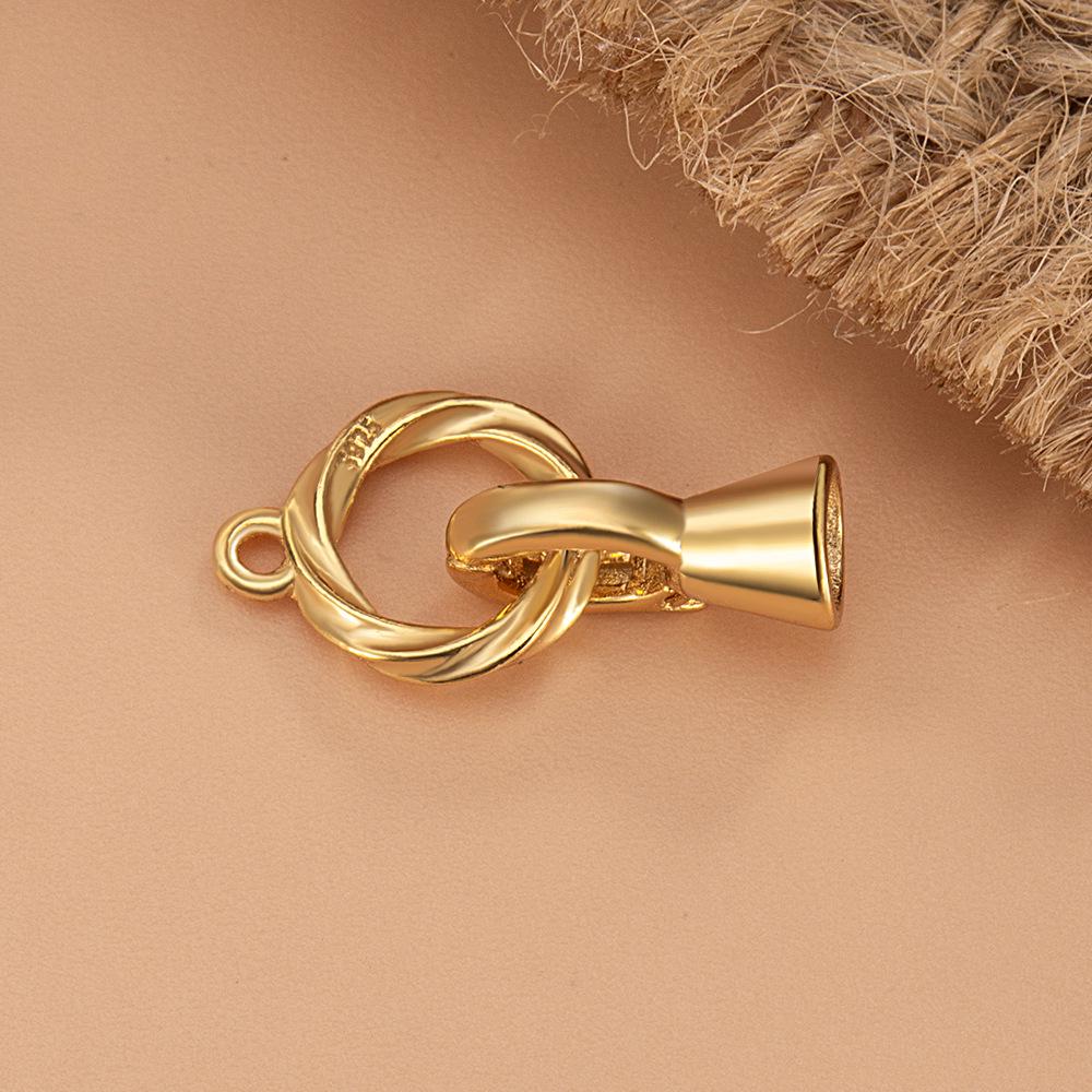 S925 Sterling Silver Zirconia Round Clasp for DIY Beaded Pearl Necklace or Bracelet