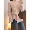 Gentle Mink Knitted Sweater Autumn and Winter New Lazy Knitted Sweater Top Loose Mid-length Scarf