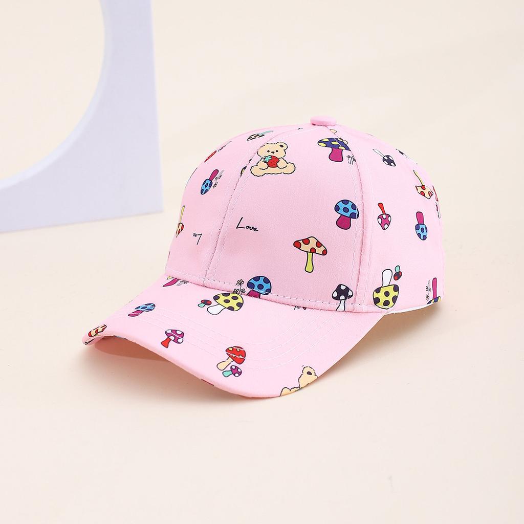Hat Fruit Strawberry Mushroom Printed Baseball Cap Street Visor Spring and Autumn Children's Cap