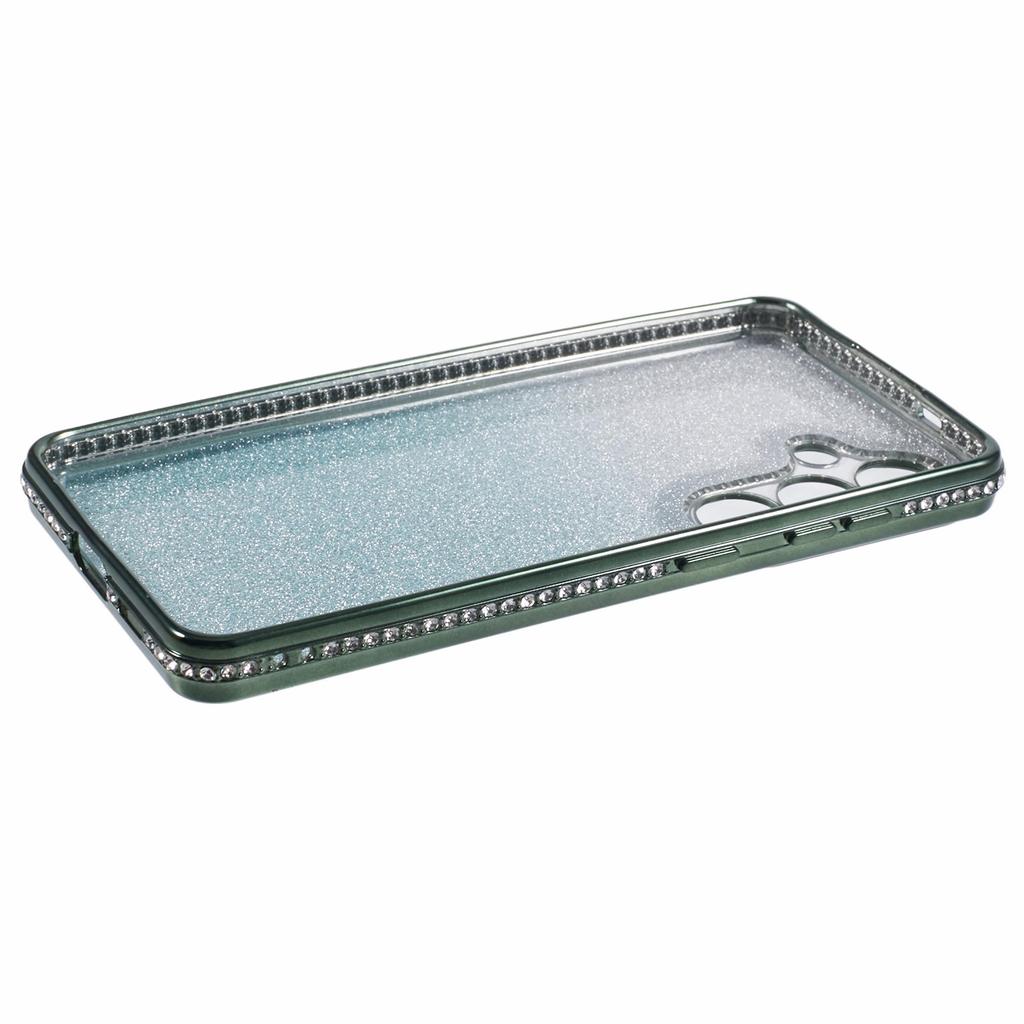 For Samsung Galaxy S24+ Case Gradient TPU Phone Cover Rhinestones Decor