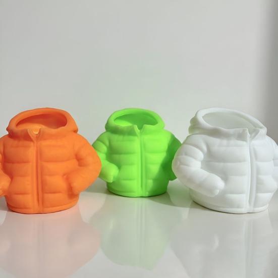 Down Jacket-Shaped Pen Holder Creative Desk Organizer for Makeup Brushes And Stationery Creative Unique School Supplies