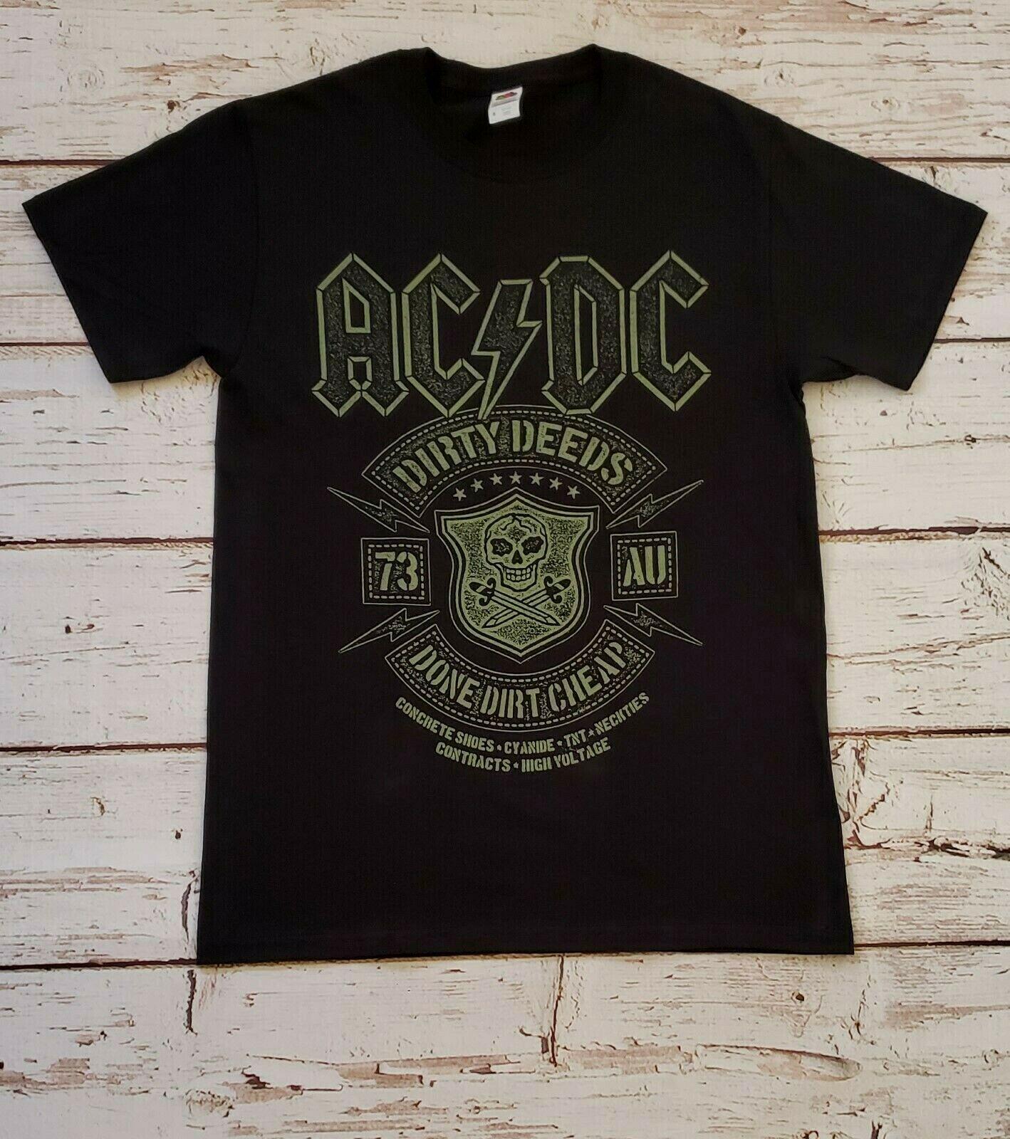 

Acdc Грязные дела Band T Рубашка Мужчины T-Shirt Top Хлопок Короткий рукав T Рубашка Camiseta Masculina