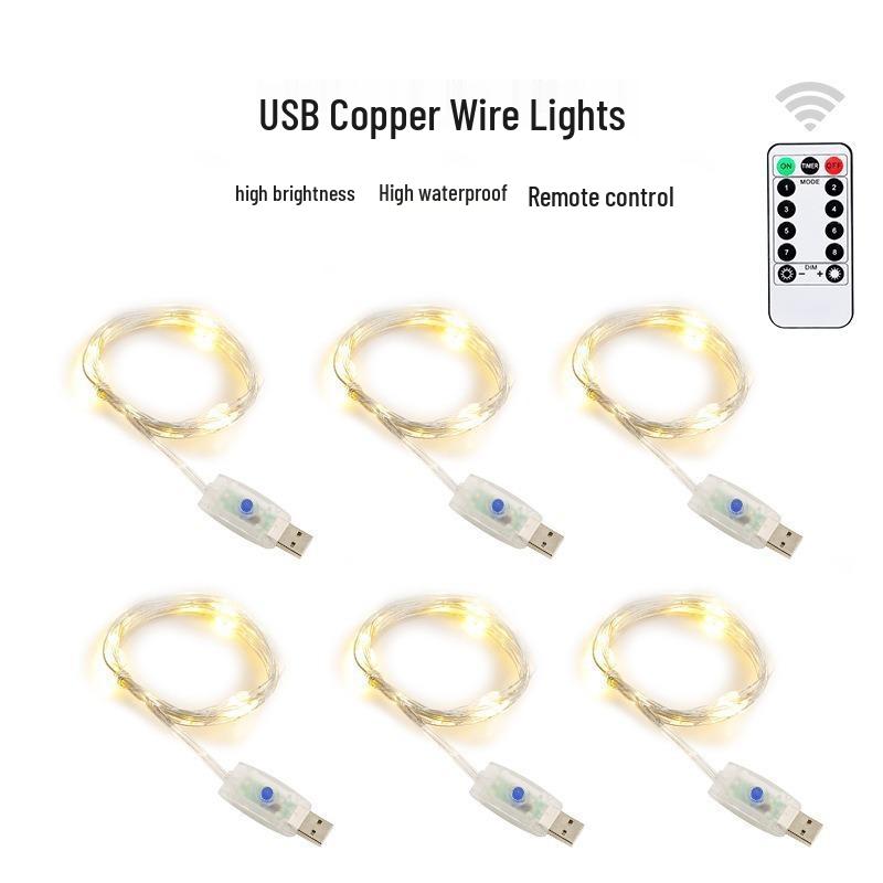 100m LED USB Copper Wire String Lights - Multicolor Starry Sky Christmas Decor