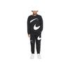 Nike Color Block Round Neck Casual Long Sleeve Fleece Sweatshirt Kids tops Black DR5585-010