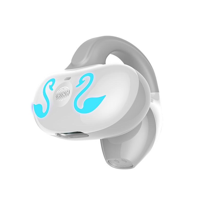 

GD68 Clip-on Wireless Bluetooth Earbuds: Painless, Non-In-Ear, Long Battery, Universal Compatibility for Mobile Phones. білий