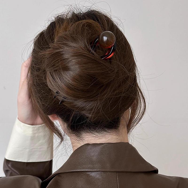 Grampo de Cabelo em U com Contas Coloridas Garfo de Cabelo Presilha de Cabelo Moderna Para Mulheres Meninas Joias Vintage Acessórios de Cabelo