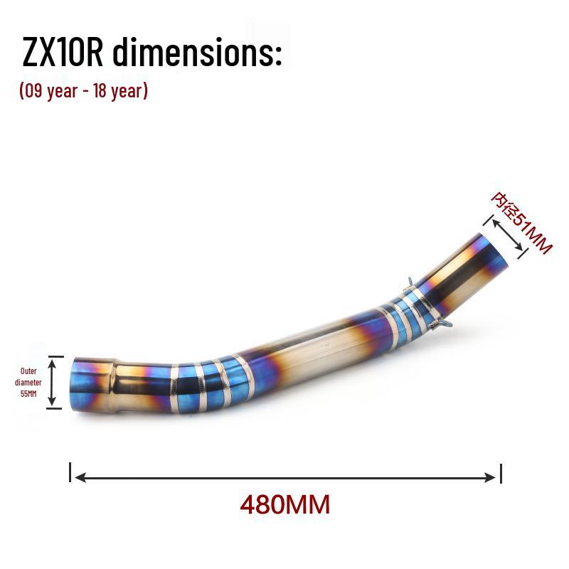 ZX6R/ZX10R Titanium Alloy Mid-Pipe Connector for Non-Destructive Motorcycle Modification