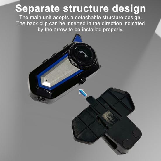 Motorcycle Helmet Headset IP67 Waterproof Noise Cancellation Rechargeable Hands-free Motorbike Bluetooth-compatible 5.0 Helmet Earphone