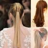Long Straight Curly Ponytail Hair Extension Wrap Around Ribbon Clip-in Hairpiece
