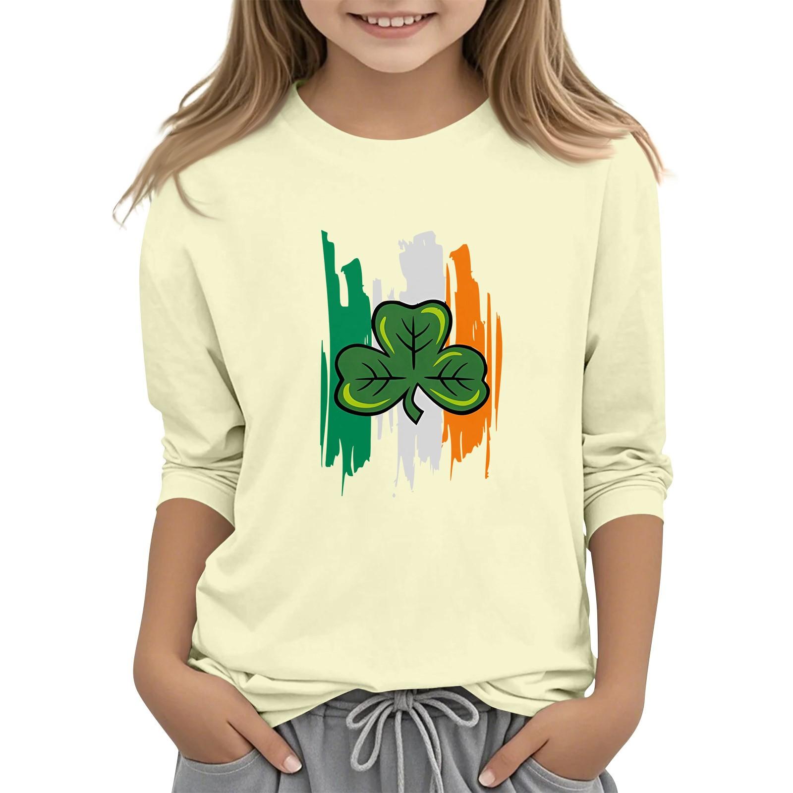 

Детская повседневная футболка с принтом в виде воротника с надписью «Св. Патрик» и рукавами длиной 7 минут 140 бежевый