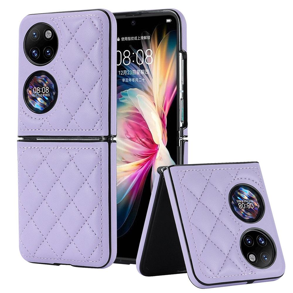 Fashion P50 Pocket Rhombic Ultra-thin Leather Case For Huawei P50 Pocket 2 Shockproof Back Cover