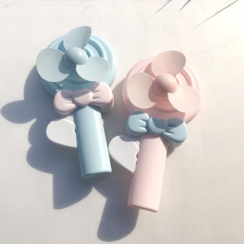 Cartoon Lollipop Hand-Press Mini Fan for Kids - Pink, Seasonal, Handheld, Pressure-Driven, Fun & Playful Gift
