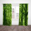 2pcs- Green simulated forest polyester curtains, pole bag curtains 42 * 84, bedroom, living room, family room decoration