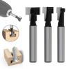 3Pcs 1/4 Inch Shank Carbide Keyhole Cutter Set, Woodworking Grooving Tool for T Track Processing