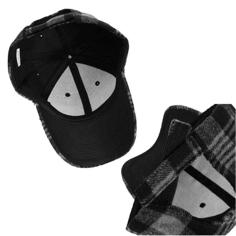 Vintage Plaid Adjustable Baseball Cap, Polyester Knit Fabric, Lightweight, Hand Washable, with Adjustable Closure for Women, Christmas Occasion Themed