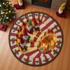 Christmas 3D Illusion Round Carpet Mat Rug Santa Snow Scene Festive Home Decoration Xmas Party Decor Floor Mat for Living Room